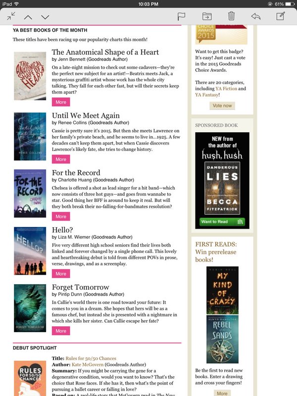 Goodreads YA Best Books of the Month: November